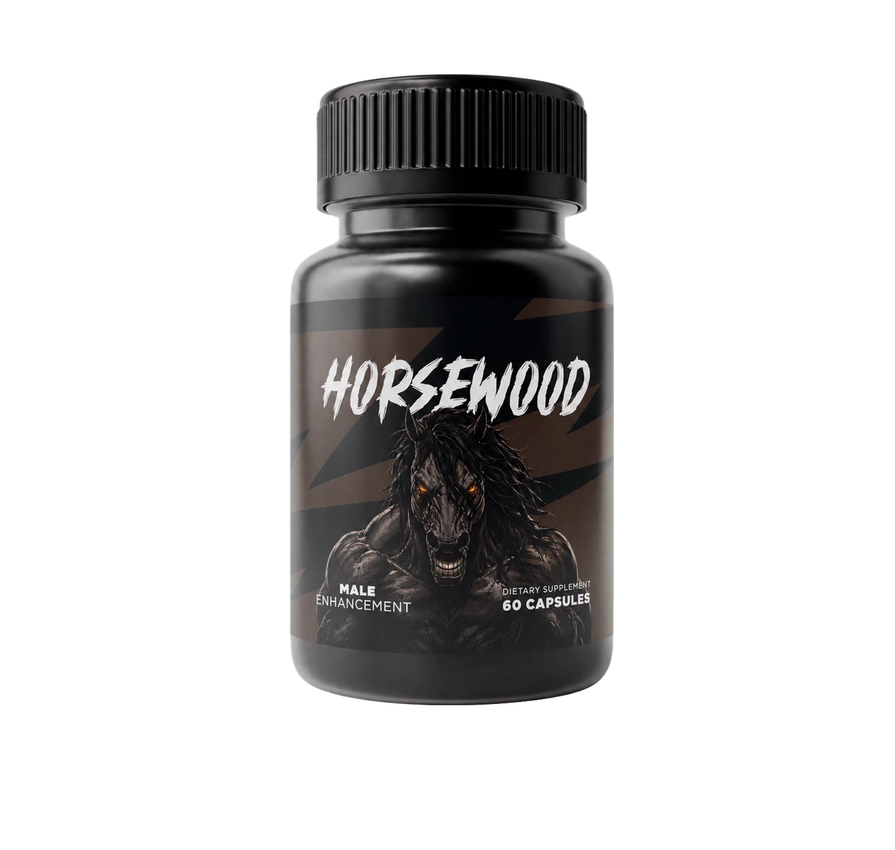A bottle of Horsewood men's wellness dietary supplement, 60 capsules