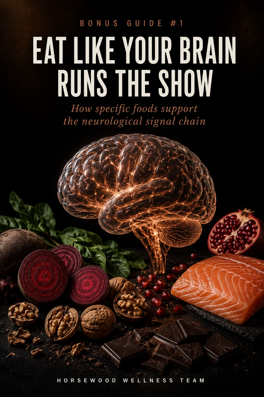 Cover of the Horsewood bonus guide, Eat Like Your Brain Runs the Show